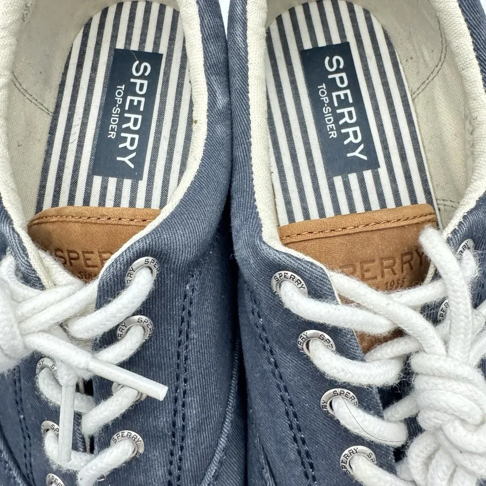 Sperry Men's Striper II Nautical BLUE WASHABLE - US 12M Vintage Boat Shoes Yaght